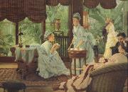 James Tissot In The Conservatory (Rivals) (nn01) china oil painting reproduction